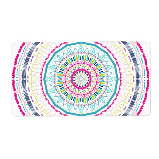 kleurrijk mandala etiket (Voorkant)