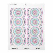 kleurrijk mandala etiket (Full Sheet)