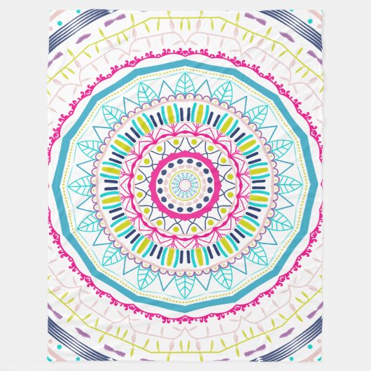 kleurrijk mandala fleece deken (Voorkant)