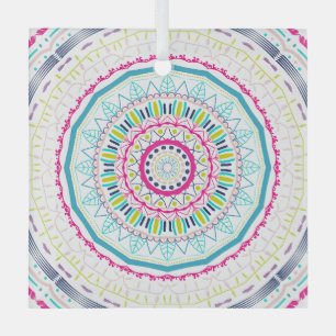 kleurrijk mandala glas ornament