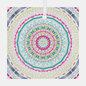kleurrijk mandala glas ornament (Achterkant)