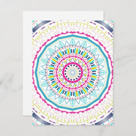 kleurrijk mandala kaart (Voorkant / Achterkant)