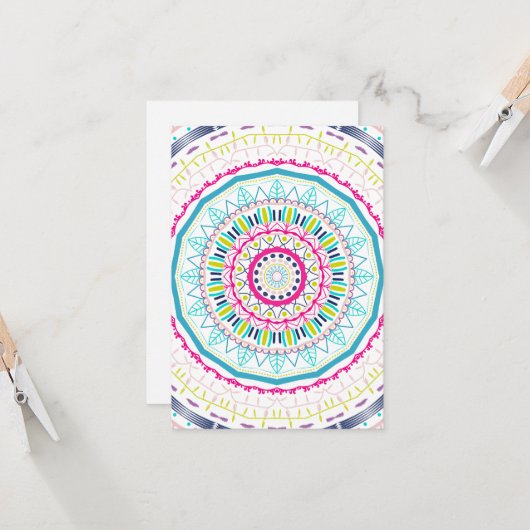 kleurrijk mandala kaart (Voorkant / Achterkant in situ)