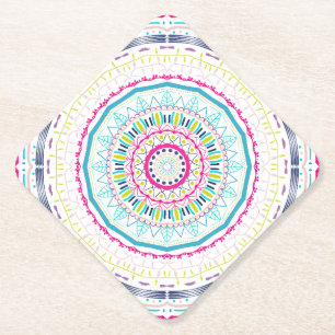 kleurrijk mandala kartonnen onderzetters