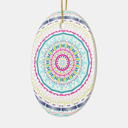 kleurrijk mandala keramisch ornament (Links)