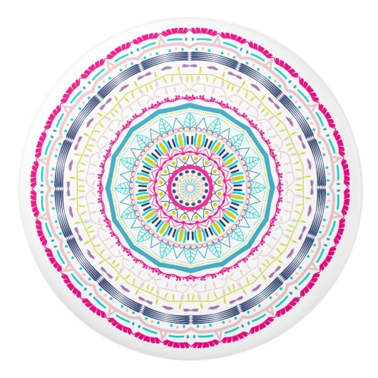 kleurrijk mandala keramische knop (Voorkant)
