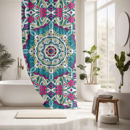 kleurrijk mandala naadloos patroon douchegordijn
