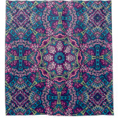 kleurrijk mandala naadloos patroon douchegordijn (Voorkant)