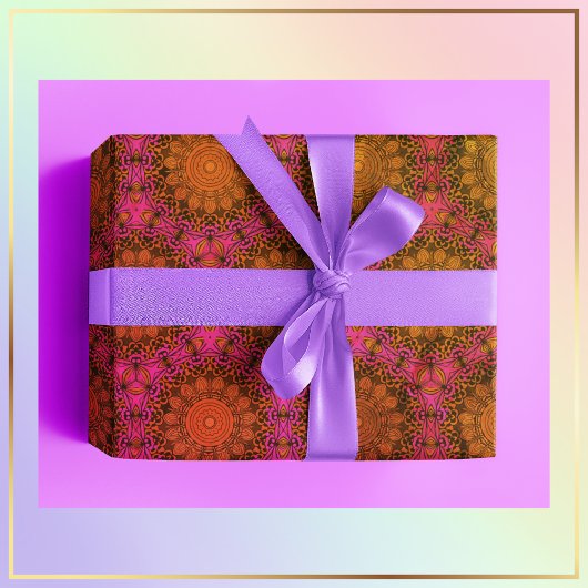 Kleurrijk Mandala naadloos patroon Inpakpapier Vel