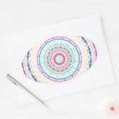kleurrijk mandala ovale sticker (Envelop)