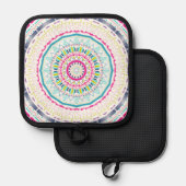 kleurrijk mandala pannenlap (Voorkant / Achterkant)