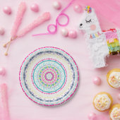 kleurrijk mandala papieren bordje (Feest)
