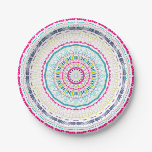 kleurrijk mandala papieren bordje