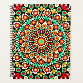 Kleurrijk Mandala Patroon Planners Boho Stip 