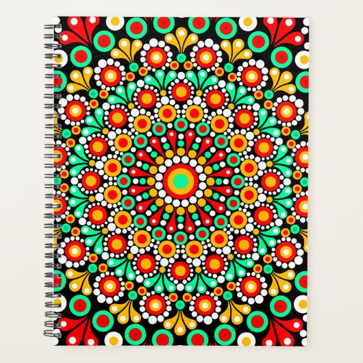 Kleurrijk Mandala Patroon Planners Boho Stip (Voorkant)