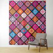 Kleurrijk mandala Patroon Wandkleed (In situ)