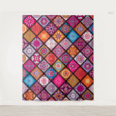 Kleurrijk mandala Patroon Wandkleed (Voorkant)