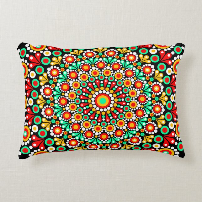 Kleurrijk Mandala Patroon Worp Kussens Boho Stip  (Voorkant)