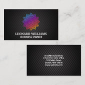 Kleurrijk Mandala Patroon | zwarte tegels Visitekaartje (Voorkant / Achterkant)