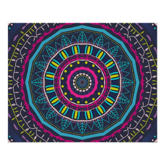 kleurrijk mandala perfect poster (Voorkant)