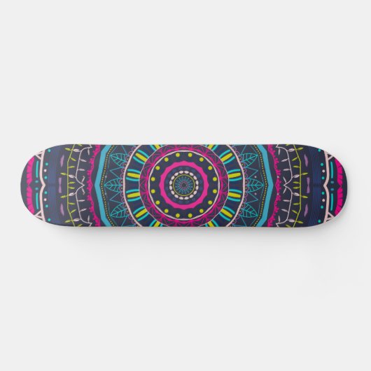 kleurrijk mandala persoonlijk skateboard (Horizontaal)