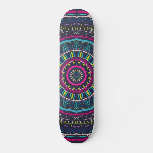 kleurrijk mandala persoonlijk skateboard (Voorkant)