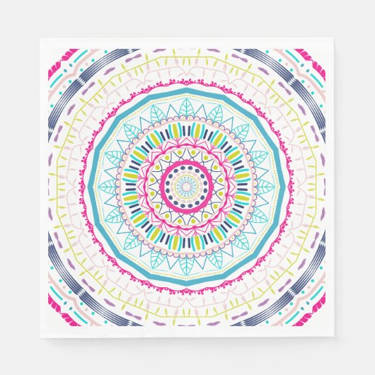 kleurrijk mandala servet (Voorkant)