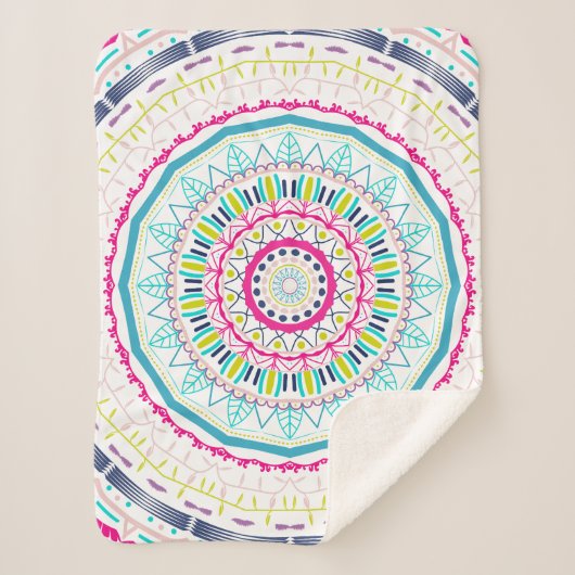 kleurrijk mandala sherpa deken (Voorkant)