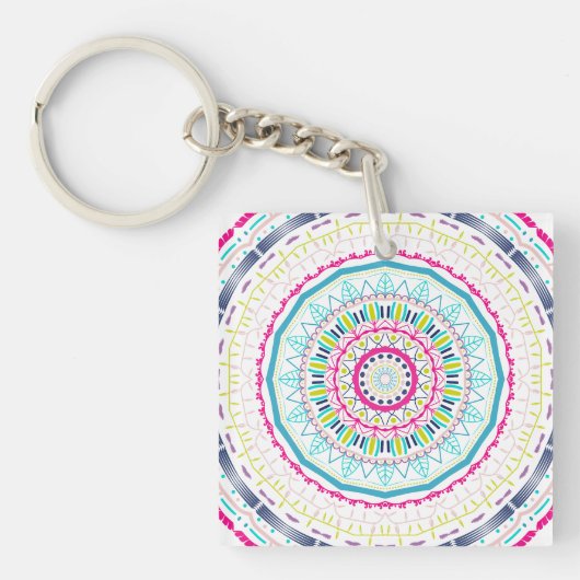 kleurrijk mandala sleutelhanger (voorkant)