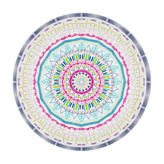 kleurrijk mandala snijplank (Voorkant)