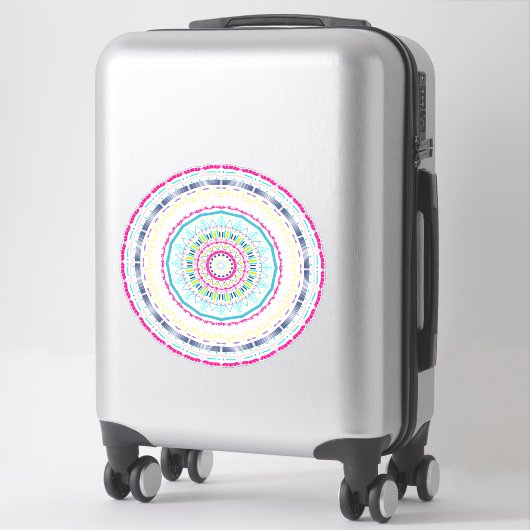 kleurrijk mandala sticker (Koffer)