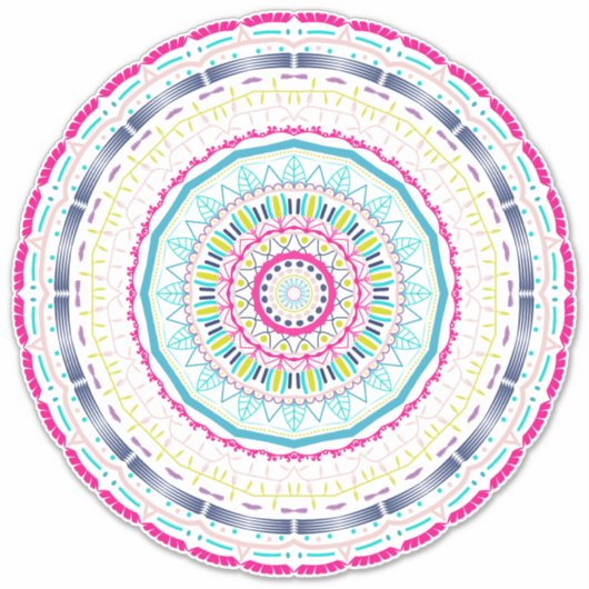 kleurrijk mandala sticker (Voorkant)