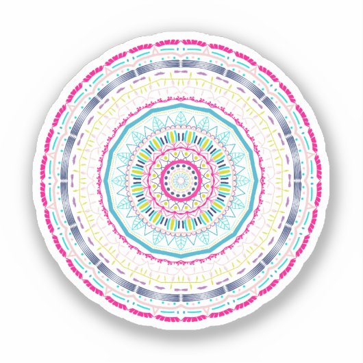 kleurrijk mandala sticker (Voorkant)
