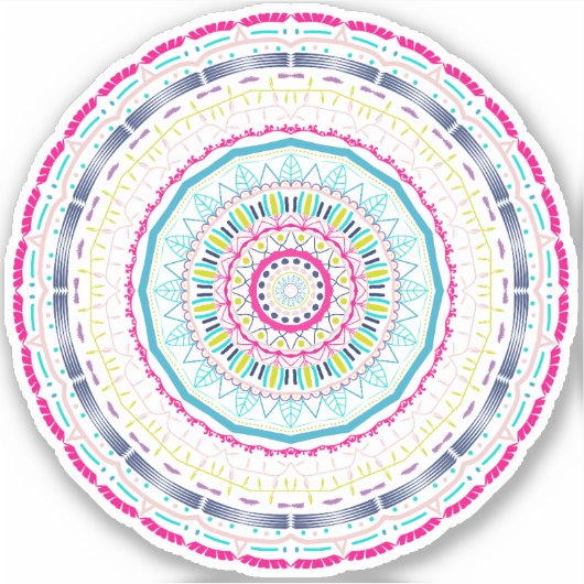 kleurrijk mandala sticker (Voorkant)