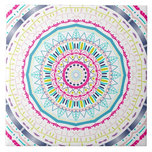 kleurrijk mandala tegeltje (Voorkant)