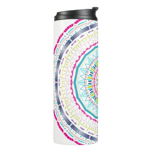 kleurrijk mandala thermosbeker (Gedraaid links)