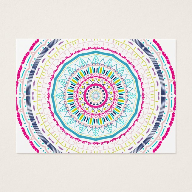 kleurrijk mandala visitekaartje (Voorkant)