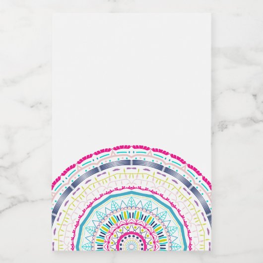 kleurrijk mandala voedselcontainer etiket (Enkel label)