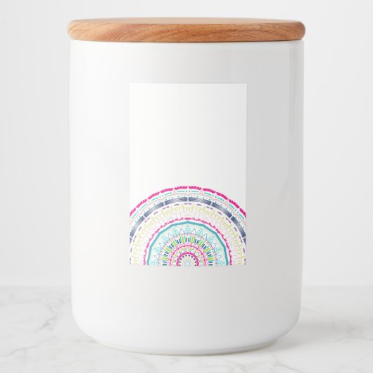kleurrijk mandala voedselcontainer etiket (Voorkant)