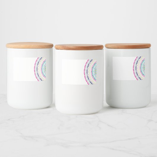 kleurrijk mandala voedselcontainer etiket (Flessen)