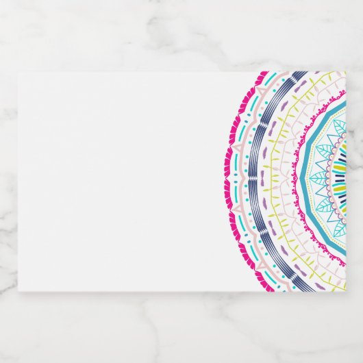 kleurrijk mandala voedselcontainer etiket (Enkel label)