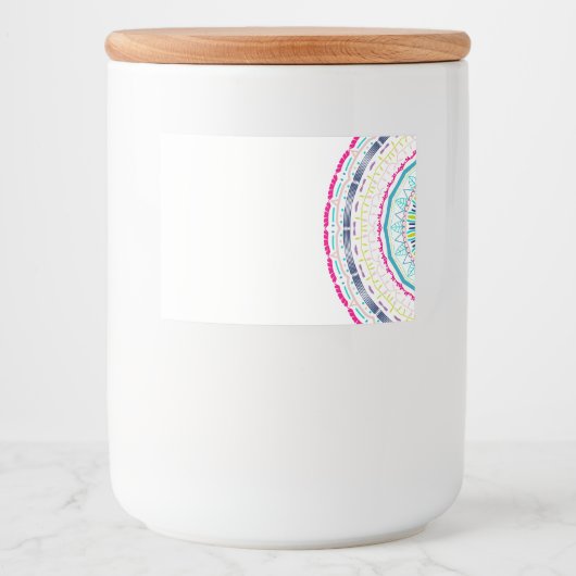 kleurrijk mandala voedselcontainer etiket (Voorkant)