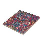 Kleurrijk mandalpatroon tegeltje (Zijkant)