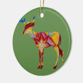 Kleurrijk mandalrendier keramisch ornament (Links)