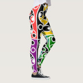 Kleurrijk Maori Kowhaiwhai patroon Leggings (Rechts)