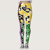 Kleurrijk Maori Kowhaiwhai patroon Leggings (Voorkant)