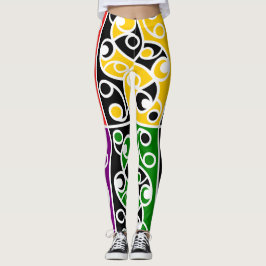 Kleurrijk Maori Kowhaiwhai patroon Leggings