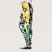 Kleurrijk Maori Kowhaiwhai patroon Leggings (Links)