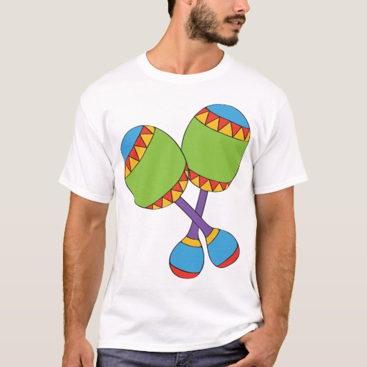 Kleurrijk Maracas Mannen T-shirt (Voorkant)
