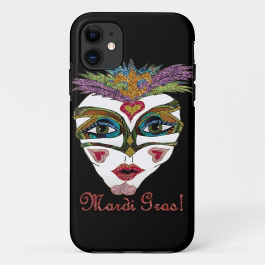 Kleurrijk Mardi Gras Glitter Veer Masker Case-Mate iPhone Case (Achterkant)
